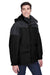North End 88006 Mens 3-in-1 Water Resistant Full Zip Hooded Jacket Black/Grey Model 3q