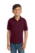 Gildan 8800B Youth DryBlend Moisture Wicking Short Sleeve Polo Shirt Maroon Model Front