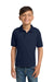 Gildan 8800B Youth DryBlend Moisture Wicking Short Sleeve Polo Shirt Navy Blue Model Front