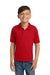 Gildan 8800B Youth DryBlend Moisture Wicking Short Sleeve Polo Shirt Red Model Front