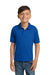 Gildan 8800B Youth DryBlend Moisture Wicking Short Sleeve Polo Shirt Royal Blue Model Front