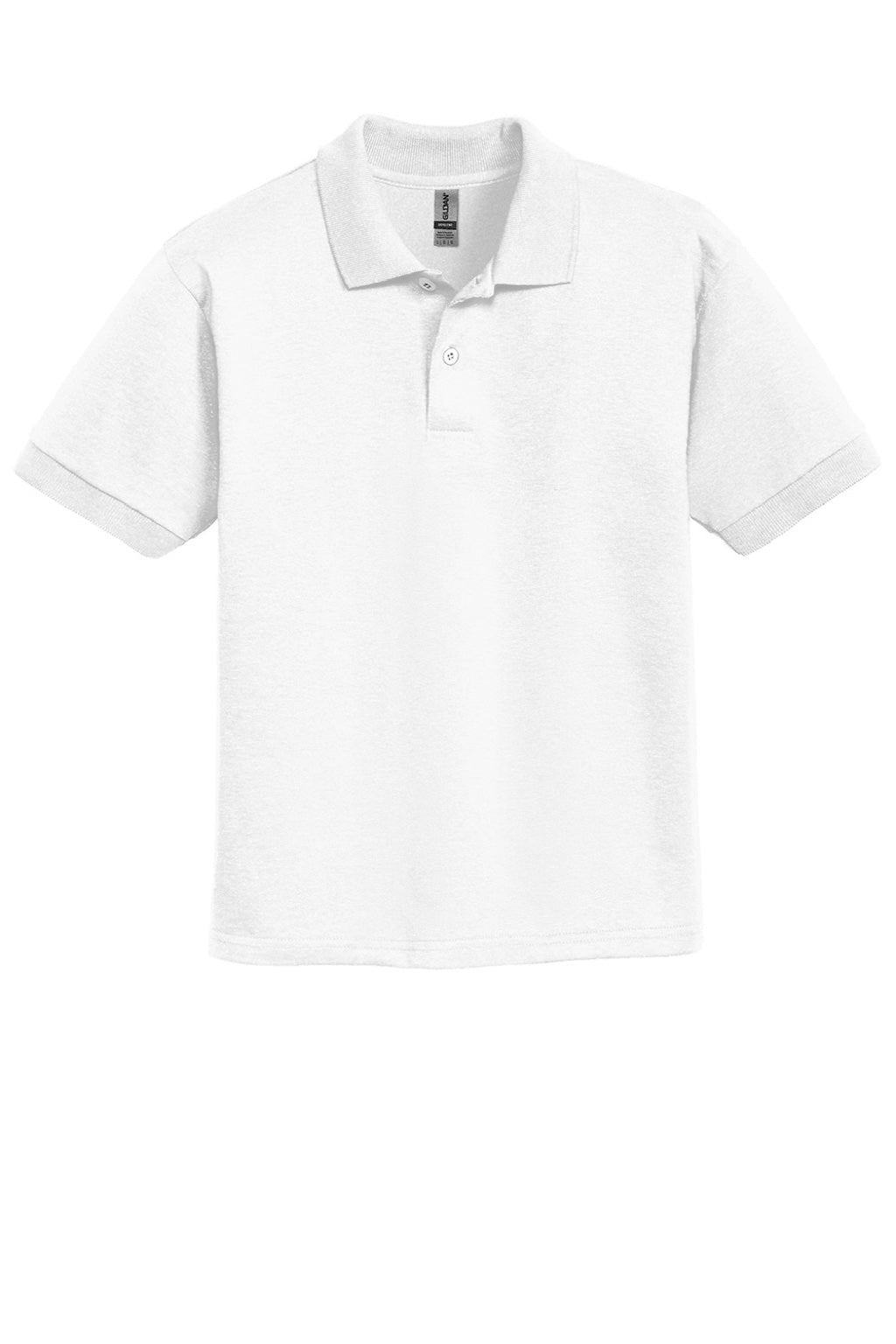 Gildan 8800B Youth DryBlend Moisture Wicking Short Sleeve Polo Shirt White Flat Front