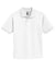 Gildan 8800B Youth DryBlend Moisture Wicking Short Sleeve Polo Shirt White Flat Front