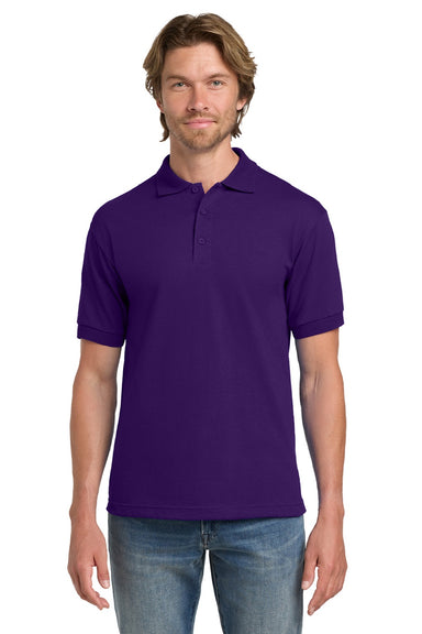 Gildan 8800 Mens DryBlend Moisture Wicking Short Sleeve Polo Shirt Purple Model Front