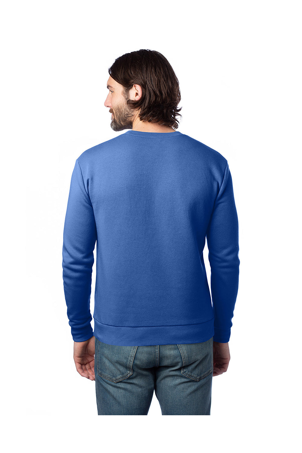 Alternative 8800PF Mens Eco Cozy Fleece Crewneck Sweatshirt Heritage Royal Blue Back