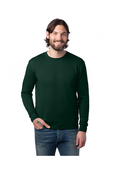 Alternative 8800PF Mens Eco Cozy Fleece Crewneck Sweatshirt Varisty Green Front
