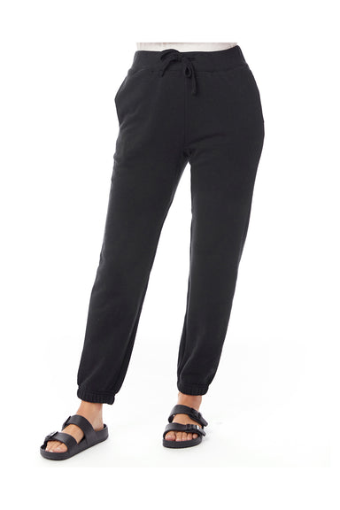 Alternative 8803PF Mens Eco Cozy Fleece Sweatpants w/ Pockets Black Model Front
