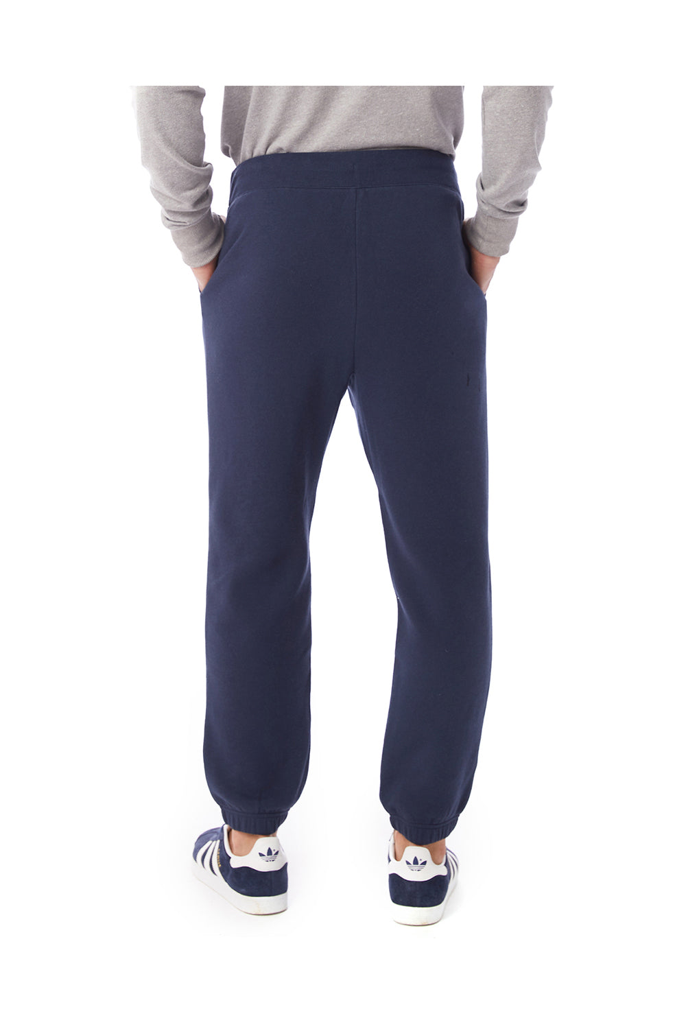 Alternative 8803PF Mens Eco Cozy Fleece Sweatpants w/ Pockets Midnight Navy Blue Model Back