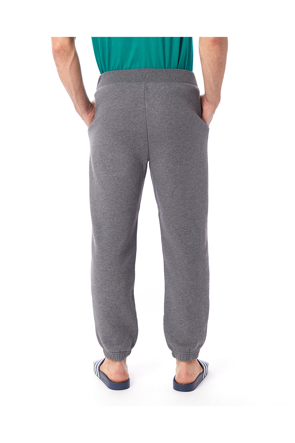 Alternative 8803PF Mens Eco Cozy Fleece Sweatpants w/ Pockets Heather Dark Grey Model Back