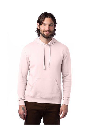 Alternative 8804PF Mens Eco Cozy Fleece Hooded Sweatshirt Hoodie Faded Pink Model Front