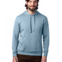 Alternative Mens Eco Cozy Fleece Hooded Sweatshirt Hoodie - Light Blue
