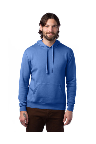 Alternative 8804PF Mens Eco Cozy Fleece Hooded Sweatshirt Hoodie Heritage Royal Blue Model Front