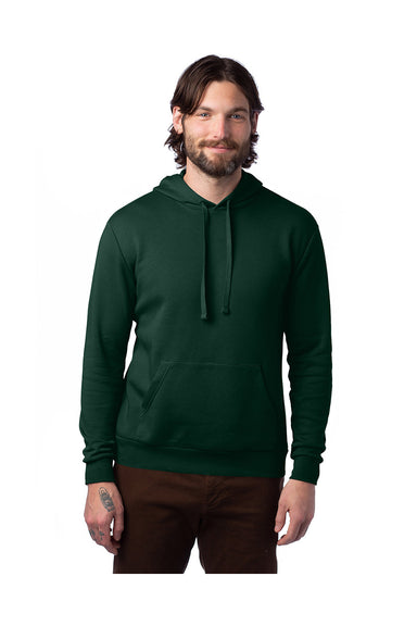 Alternative 8804PF Mens Eco Cozy Fleece Hooded Sweatshirt Hoodie Varisty Green Model Front