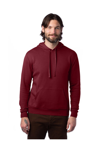 Alternative 8804PF Mens Eco Cozy Fleece Hooded Sweatshirt Hoodie Currant Model Front
