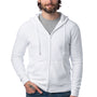 Alternative Mens Eco Cozy Fleece Full Zip Hooded Sweatshirt Hoodie - White