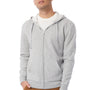 Alternative Mens Eco Cozy Fleece Full Zip Hooded Sweatshirt Hoodie - Heather Grey