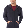 Alternative Mens Eco Cozy Fleece Full Zip Hooded Sweatshirt Hoodie - Black