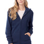 Alternative Mens Eco Cozy Fleece Full Zip Hooded Sweatshirt Hoodie - Midnight Navy Blue