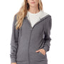 Alternative Mens Eco Cozy Fleece Full Zip Hooded Sweatshirt Hoodie - Heather Dark Grey