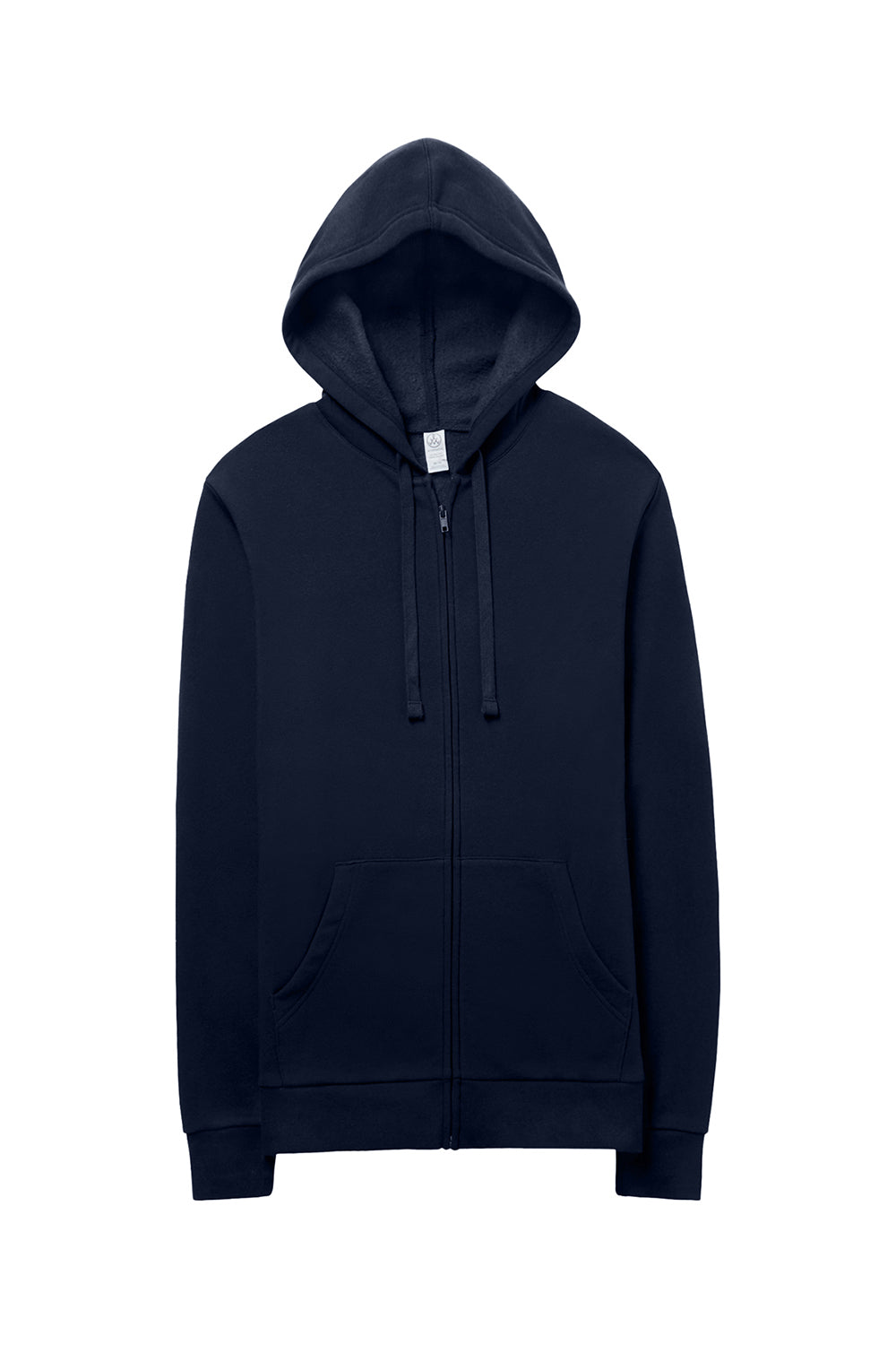 Alternative 8805PF Mens Eco Cozy Fleece Full Zip Hooded Sweatshirt Hoodie Midnight Navy Blue Flat Front