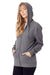 Alternative 8805PF Mens Eco Cozy Fleece Full Zip Hooded Sweatshirt Hoodie Heather Dark Grey Model Side