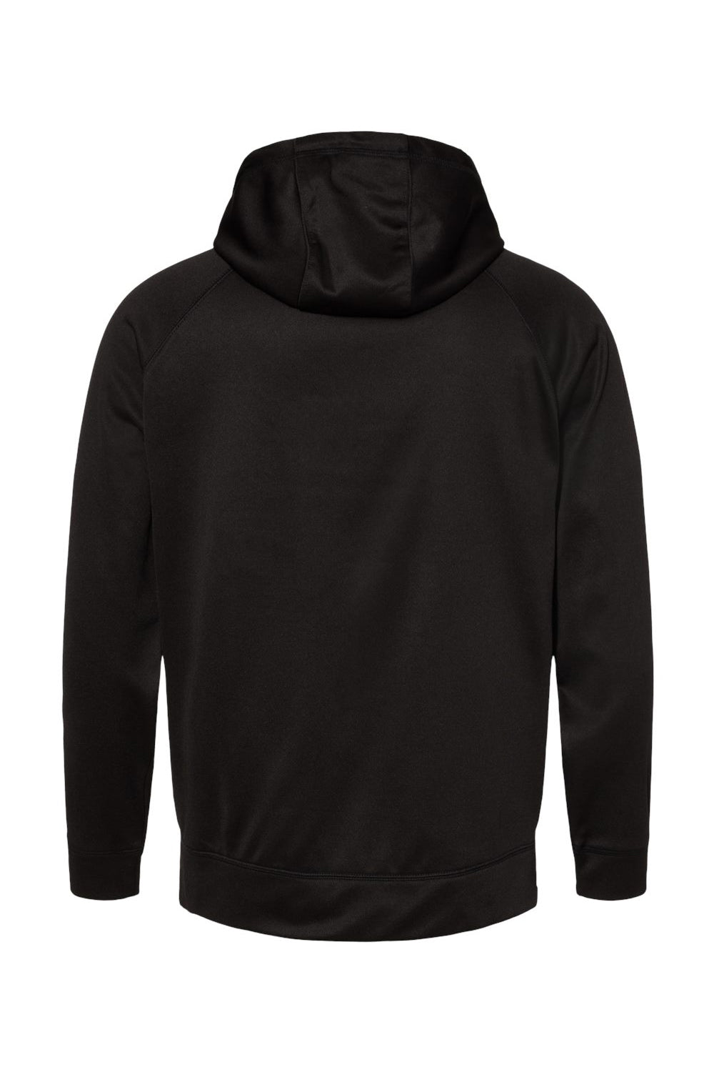 Burnside 8670 Mens Performance Raglan Hooded Sweatshirt Hoodie Black Flat Back