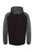 Burnside 8670 Mens Performance Raglan Hooded Sweatshirt Hoodie Black/Heather Charcoal Grey Flat Back