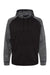 Burnside 8670 Mens Performance Raglan Hooded Sweatshirt Hoodie Black/Heather Charcoal Grey Flat Front