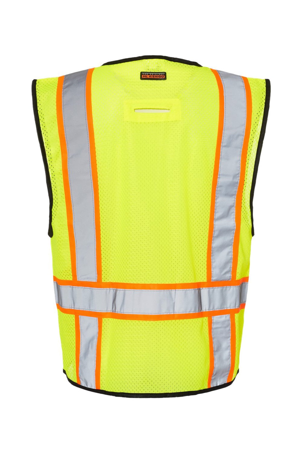 Kishigo 1580-1581 Unisex 6 Pocket Contrast Class 2 Vest Lime Green Flat Back