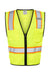 Kishigo 1580-1581 Unisex 6 Pocket Contrast Class 2 Vest Lime Green Flat Front