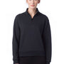 Alternative Womens Eco Cozy Fleece Mock Neck 1/4 Zip Sweatshirt - Black - NEW