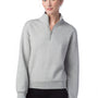 Alternative Womens Eco Cozy Fleece Mock Neck 1/4 Zip Sweatshirt - Heather Grey - NEW