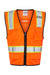 Kishigo 1580-1581 Unisex 6 Pocket Contrast Class 2 Vest Orange Flat Front