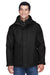 North End 88130 Mens 3-in-1 Water Resistant Full Zip Hooded Jacket Black Model Front