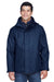 North End 88130 Mens 3-in-1 Water Resistant Full Zip Hooded Jacket Midnight Navy Blue Model Front