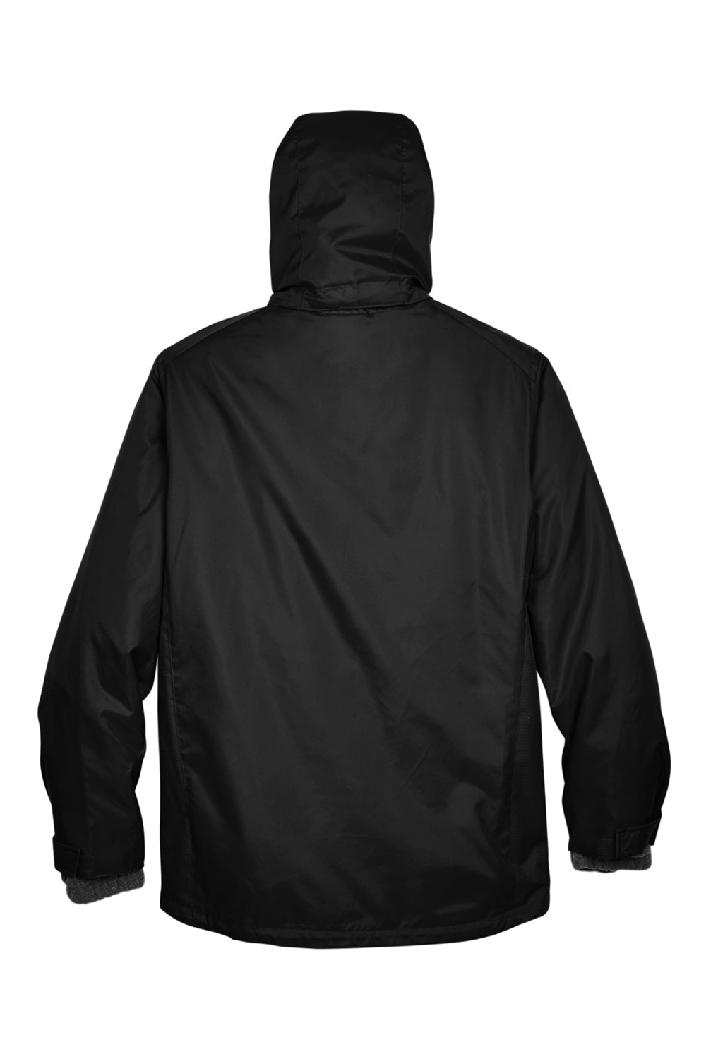 North End 88130 Mens 3-in-1 Water Resistant Full Zip Hooded Jacket Black Flat Back