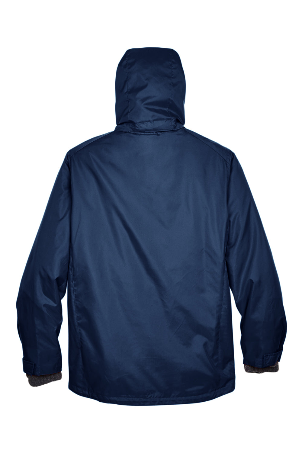 North End 88130 Mens 3-in-1 Water Resistant Full Zip Hooded Jacket Midnight Navy Blue Flat Back