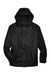 North End 88130 Mens 3-in-1 Water Resistant Full Zip Hooded Jacket Black Flat Front