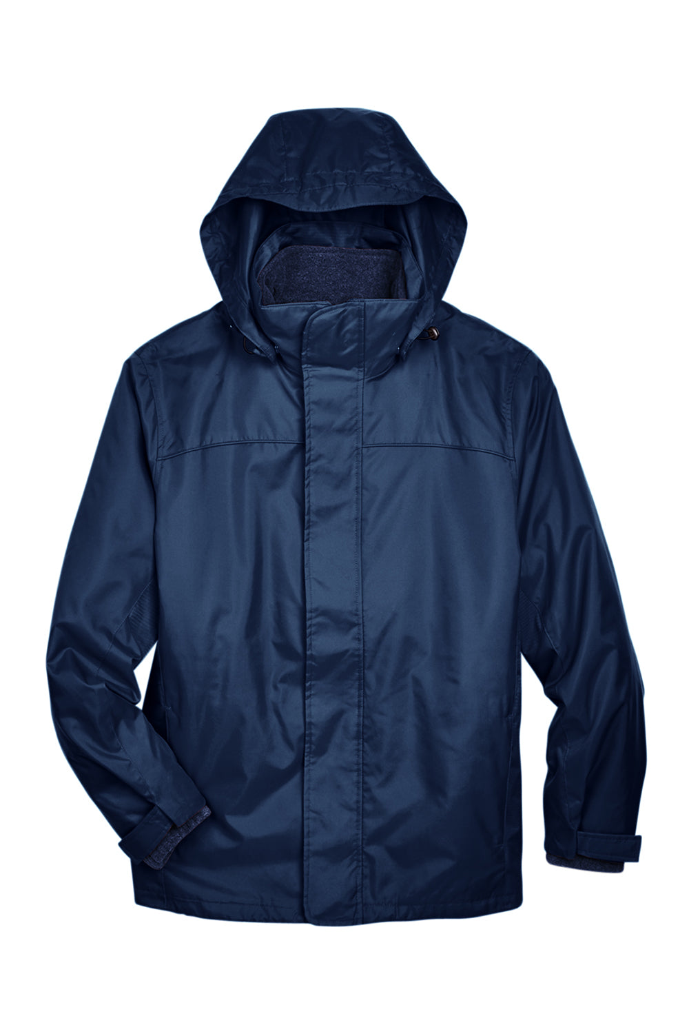 North End 88130 Mens 3-in-1 Water Resistant Full Zip Hooded Jacket Midnight Navy Blue Flat Front
