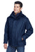 North End 88130 Mens 3-in-1 Water Resistant Full Zip Hooded Jacket Midnight Navy Blue Model 3q