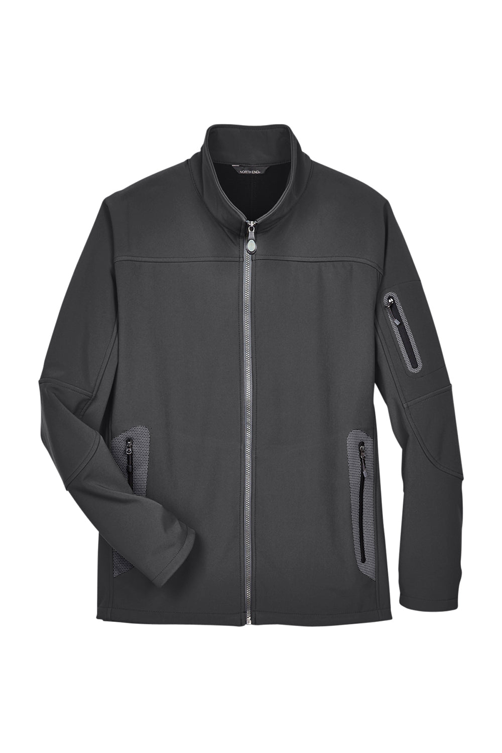 North End 88138 Mens Technical Water Resistant Full Zip Jacket Graphite Grey Flat Front