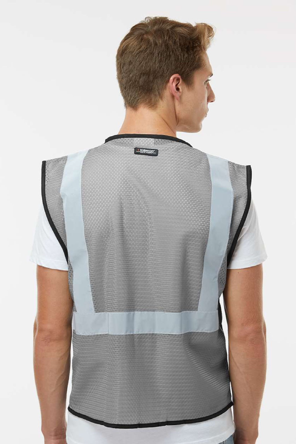 Kishigo B120-131 Unisex EV Series Enhanced Visibility Non-ANSI Vest Grey Model Back