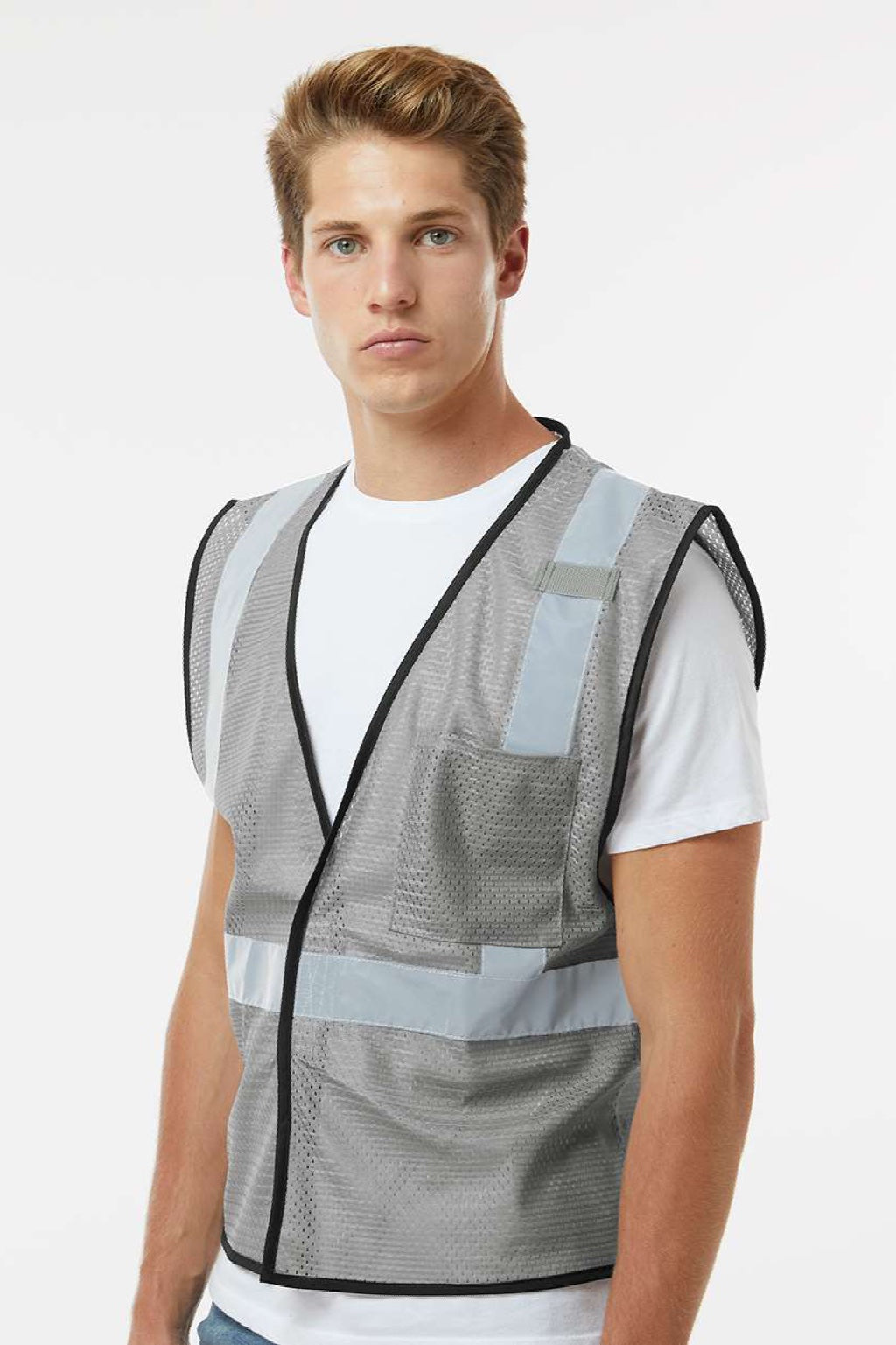 Kishigo B120-131 Unisex EV Series Enhanced Visibility Non-ANSI Vest Grey Model Side