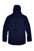 North End 88159 Mens Glacier Water Resistant Full Zip Hooded Jacket Classic Navy Blue Flat Back