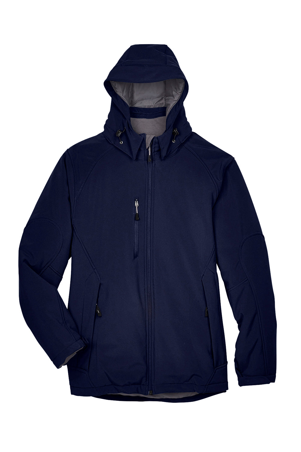 North End 88159 Mens Glacier Water Resistant Full Zip Hooded Jacket Classic Navy Blue Flat Front