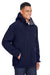 North End 88159 Mens Glacier Water Resistant Full Zip Hooded Jacket Classic Navy Blue Model 3q