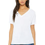 Bella + Canvas Womens Slouchy Short Sleeve V-Neck T-Shirt - White