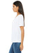 Bella + Canvas 8815 Womens Slouchy Short Sleeve V-Neck T-Shirt White Model Side