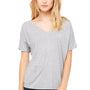 Bella + Canvas Womens Slouchy Short Sleeve V-Neck T-Shirt - Heather Grey