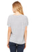 Bella + Canvas 8815 Womens Slouchy Short Sleeve V-Neck T-Shirt Heather Grey Model Back